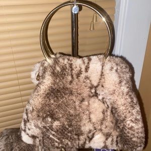 Beautiful faux fur purse and scarf.